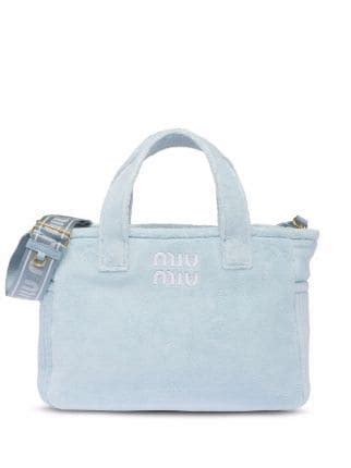 miu miu terry bag|Terry cloth tote bag Black/ivory .